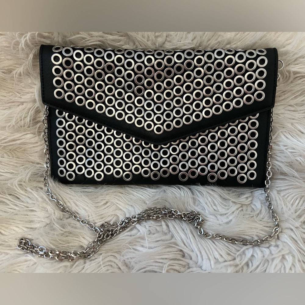 Urban Expressions Black Silver Clutch Wristlet